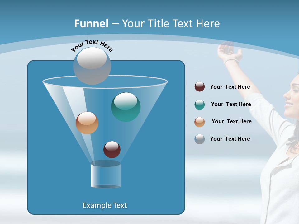 A Woman Standing On The Beach With Her Arms Up PowerPoint Template