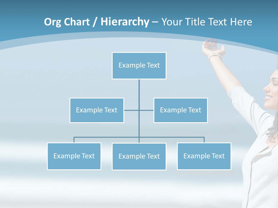 A Woman Standing On The Beach With Her Arms Up PowerPoint Template