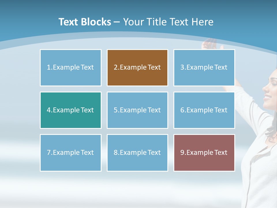 A Woman Standing On The Beach With Her Arms Up PowerPoint Template