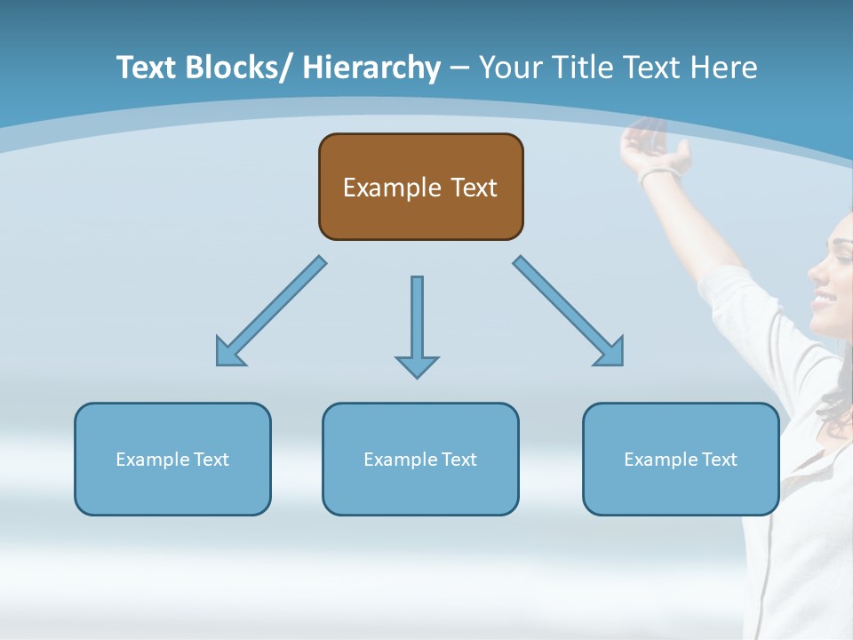 A Woman Standing On The Beach With Her Arms Up PowerPoint Template