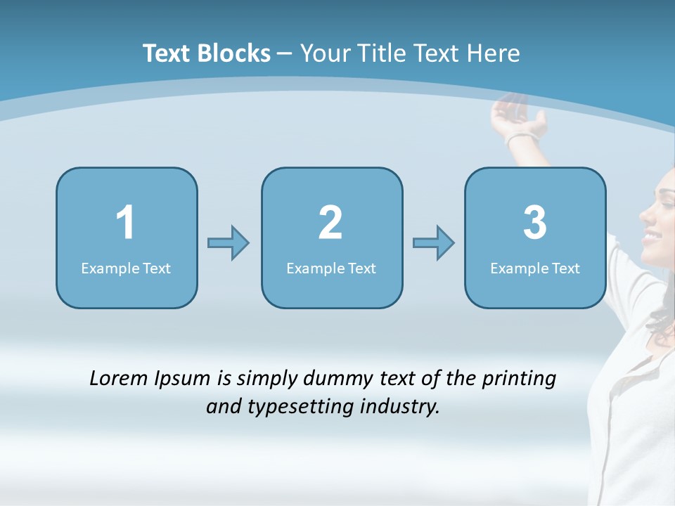 A Woman Standing On The Beach With Her Arms Up PowerPoint Template