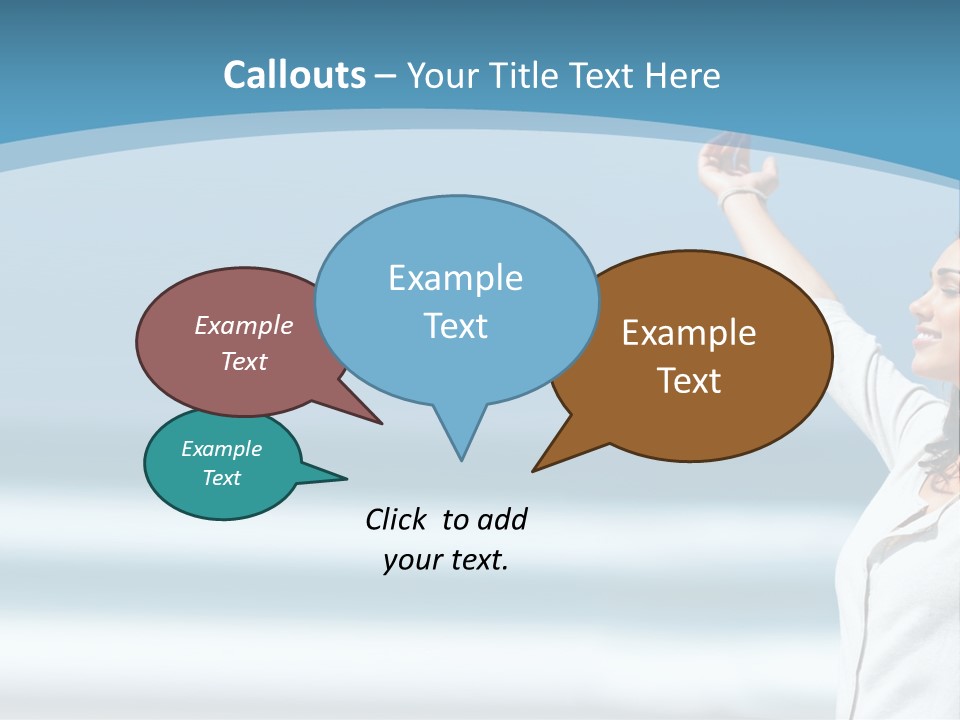 A Woman Standing On The Beach With Her Arms Up PowerPoint Template