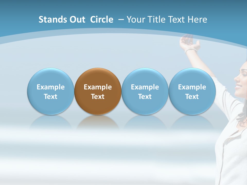 A Woman Standing On The Beach With Her Arms Up PowerPoint Template