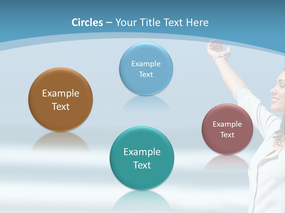 A Woman Standing On The Beach With Her Arms Up PowerPoint Template