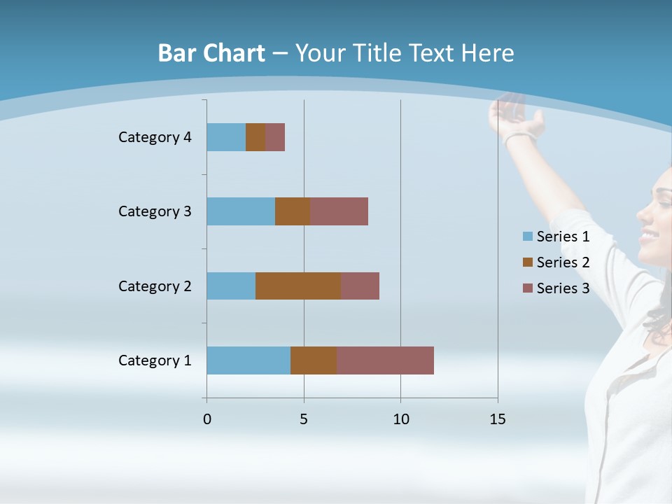 A Woman Standing On The Beach With Her Arms Up PowerPoint Template
