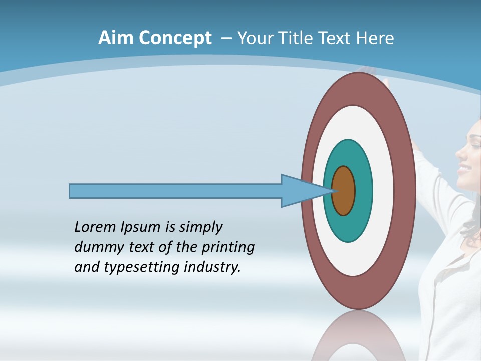 A Woman Standing On The Beach With Her Arms Up PowerPoint Template