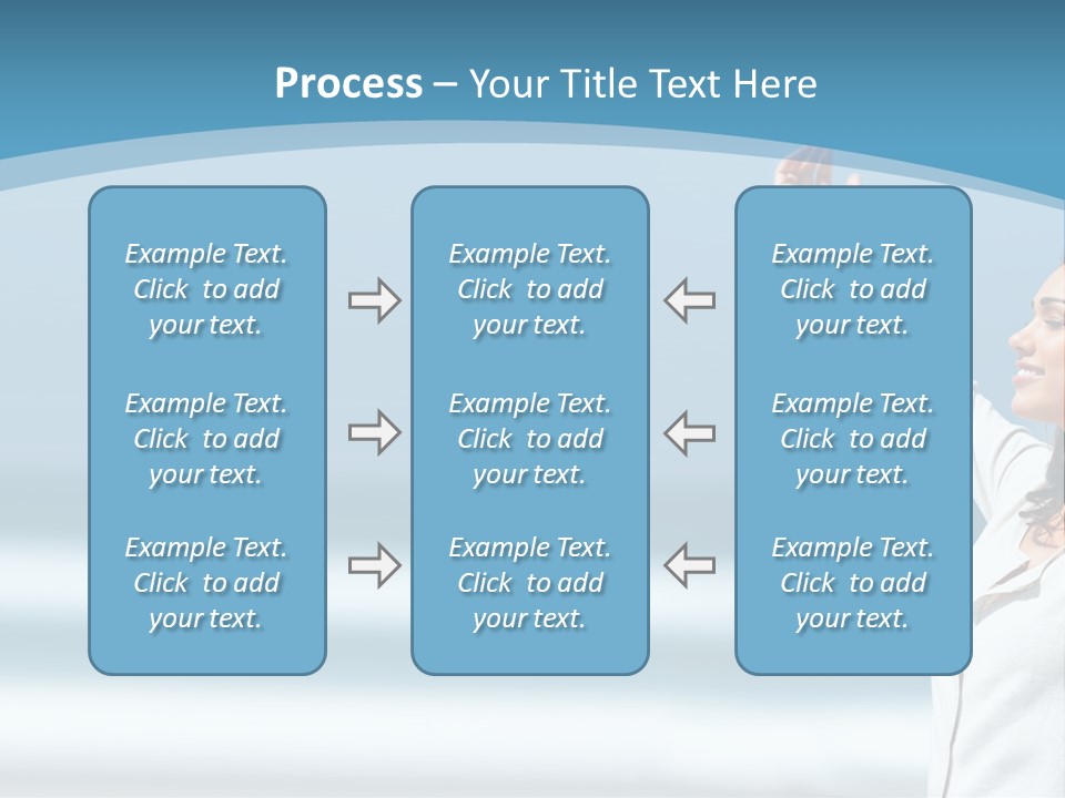 A Woman Standing On The Beach With Her Arms Up PowerPoint Template
