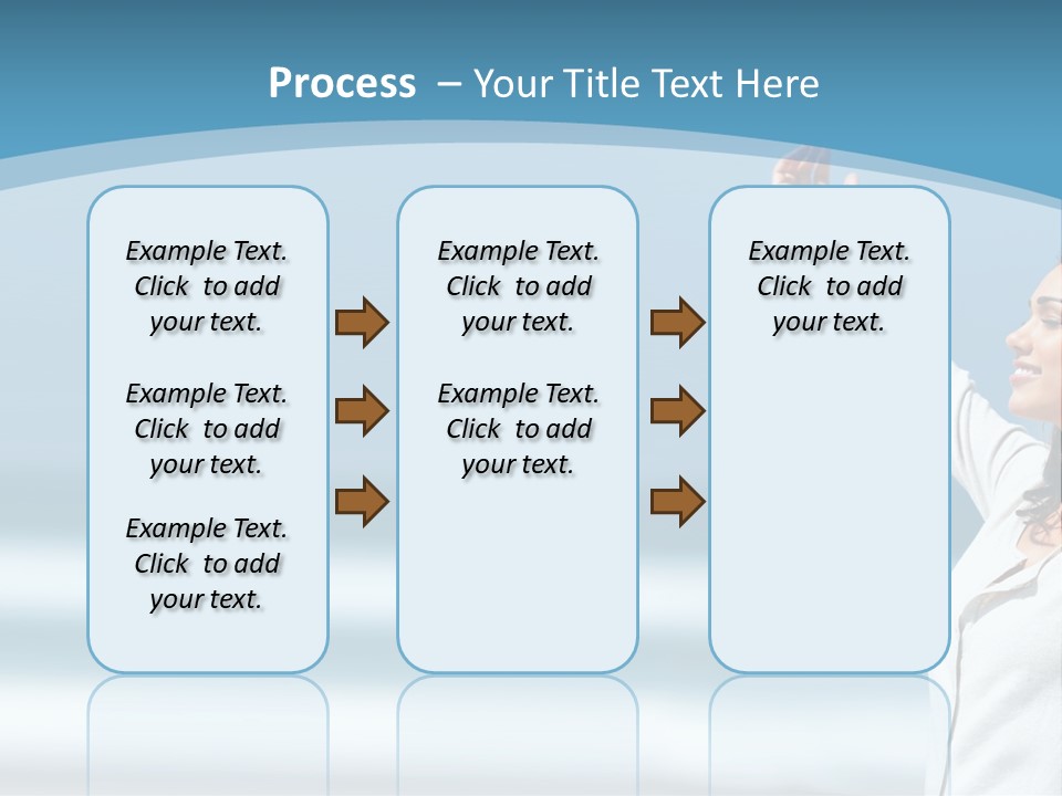 A Woman Standing On The Beach With Her Arms Up PowerPoint Template