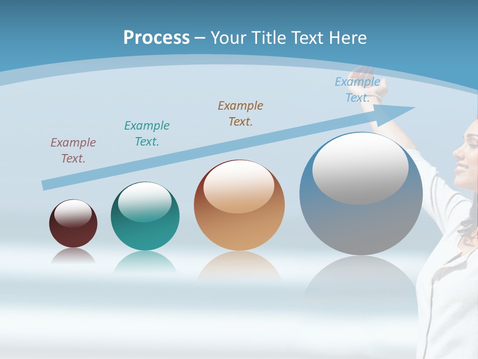 A Woman Standing On The Beach With Her Arms Up PowerPoint Template