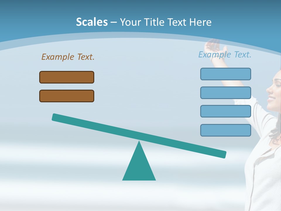 A Woman Standing On The Beach With Her Arms Up PowerPoint Template