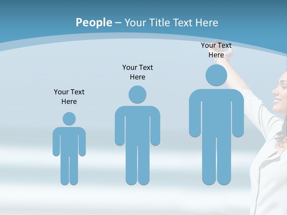 A Woman Standing On The Beach With Her Arms Up PowerPoint Template