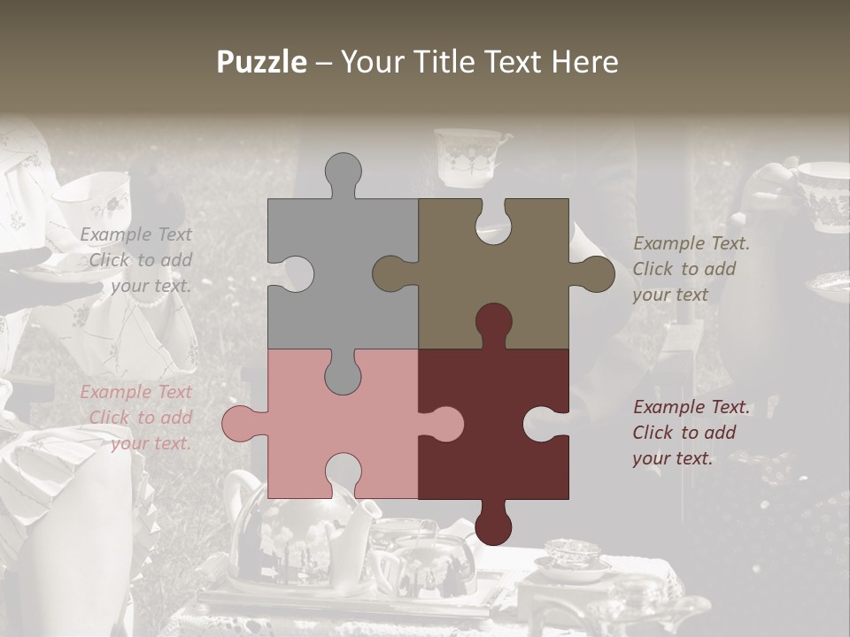 Teacup Pretty Crockery PowerPoint Template