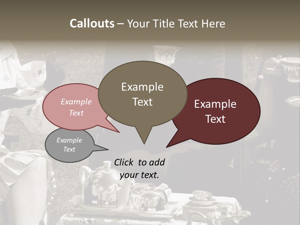 Teacup Pretty Crockery PowerPoint Template