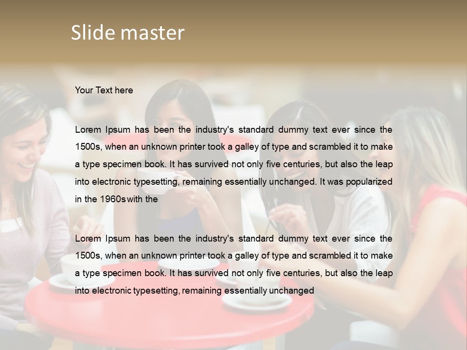 Happy Cheerful Adults PowerPoint Template