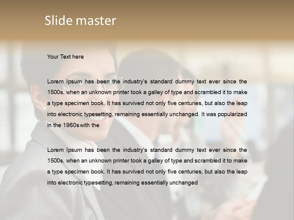 Businessman Smiling Working PowerPoint Template