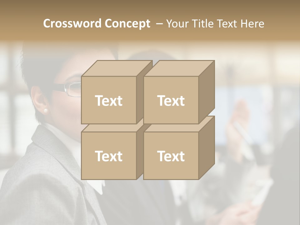 Businessman Smiling Working PowerPoint Template