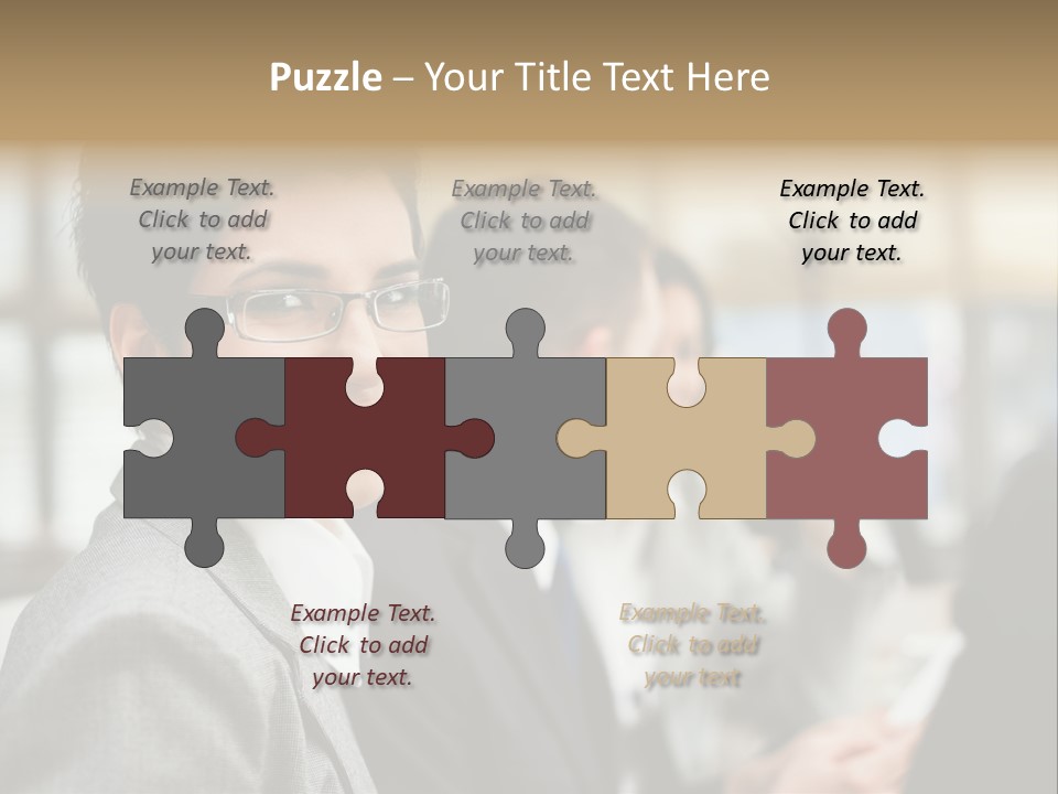 Businessman Smiling Working PowerPoint Template