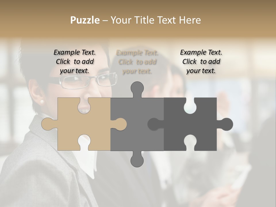 Businessman Smiling Working PowerPoint Template