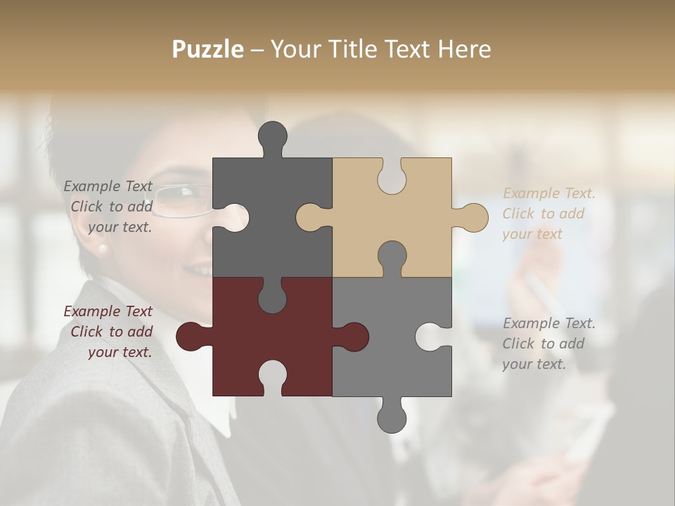 Businessman Smiling Working PowerPoint Template