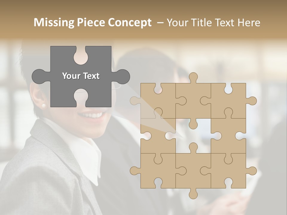 Businessman Smiling Working PowerPoint Template