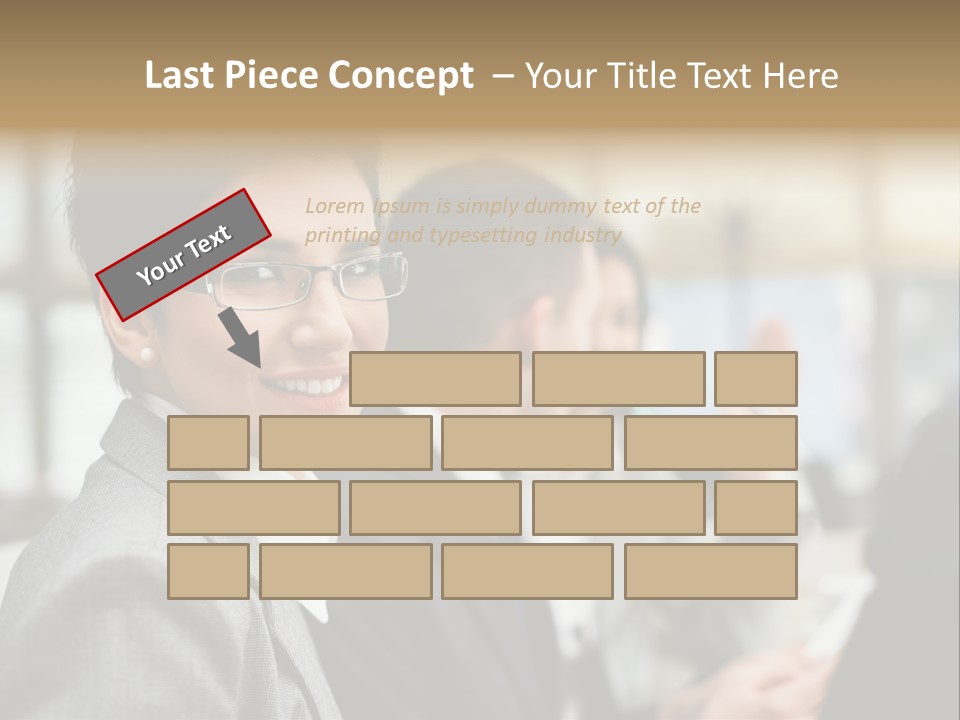Businessman Smiling Working PowerPoint Template
