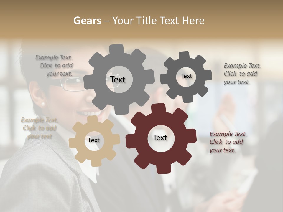 Businessman Smiling Working PowerPoint Template