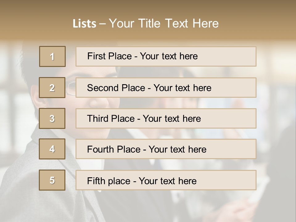 Businessman Smiling Working PowerPoint Template