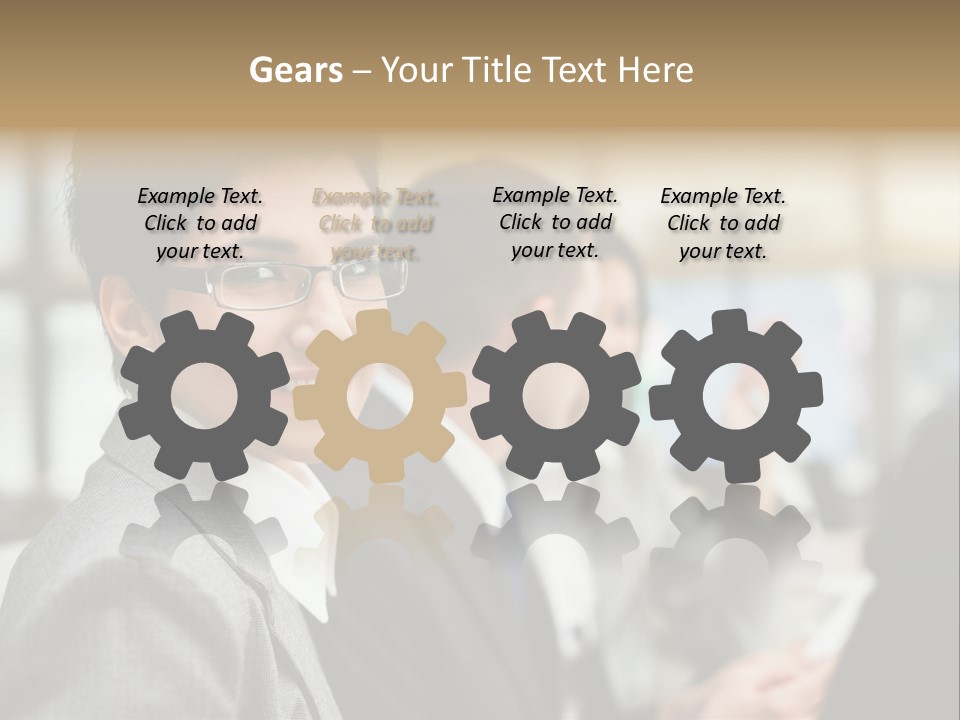 Businessman Smiling Working PowerPoint Template