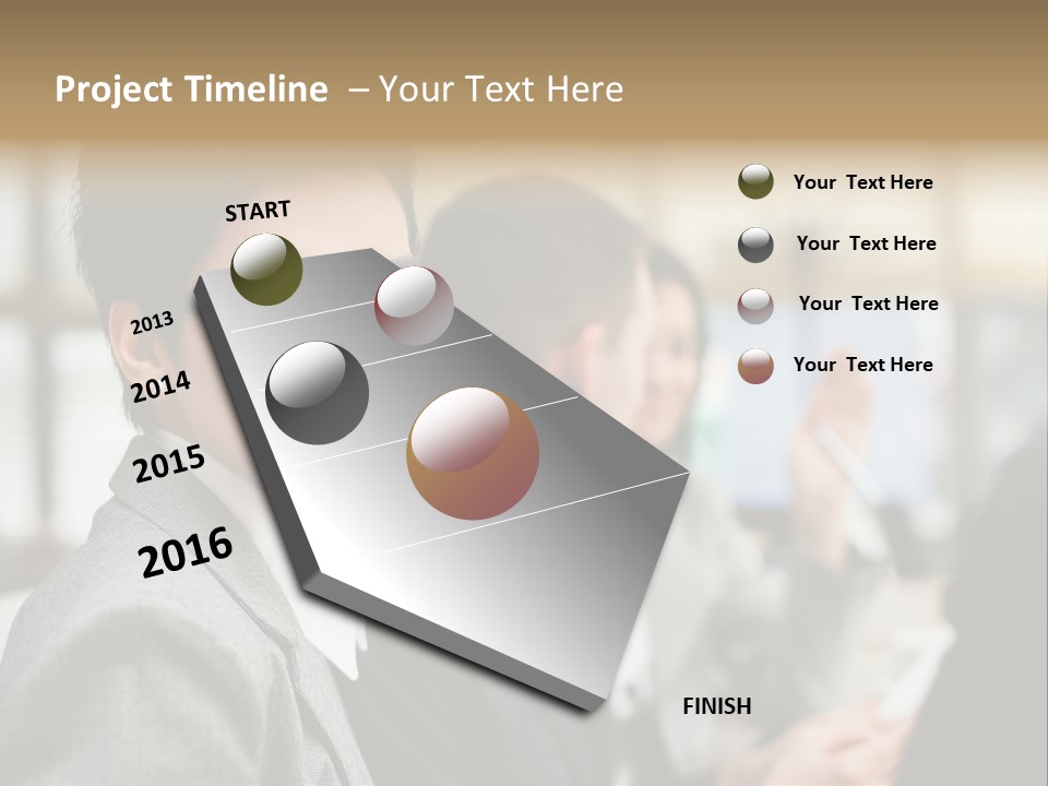 Businessman Smiling Working PowerPoint Template