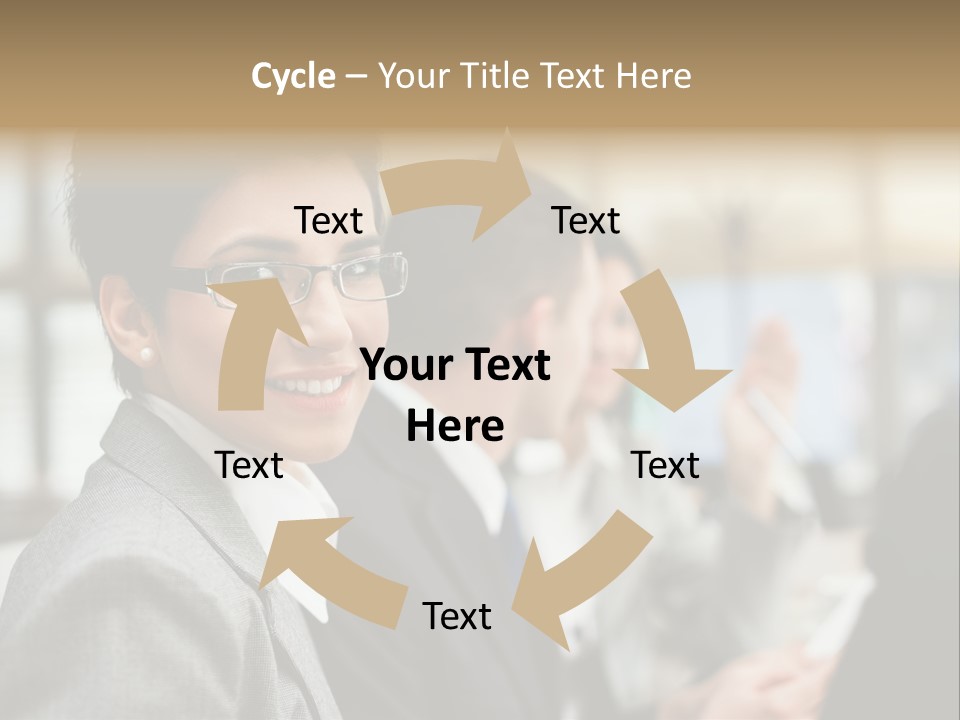 Businessman Smiling Working PowerPoint Template