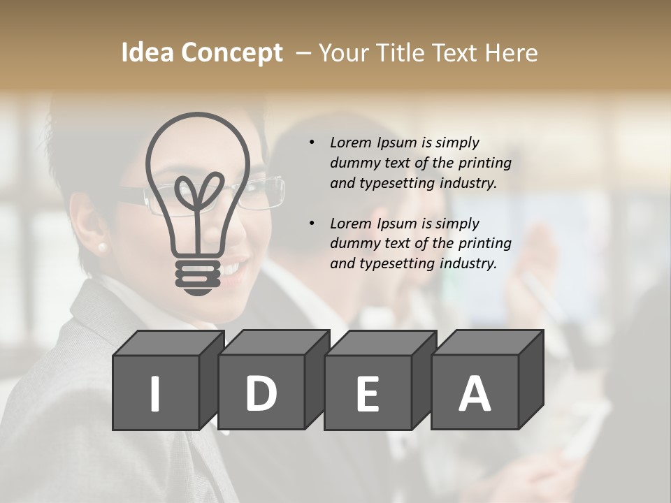 Businessman Smiling Working PowerPoint Template