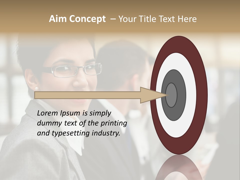 Businessman Smiling Working PowerPoint Template