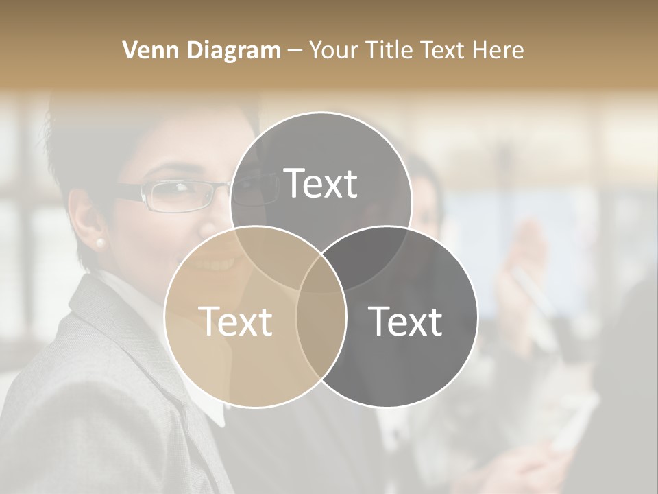 Businessman Smiling Working PowerPoint Template