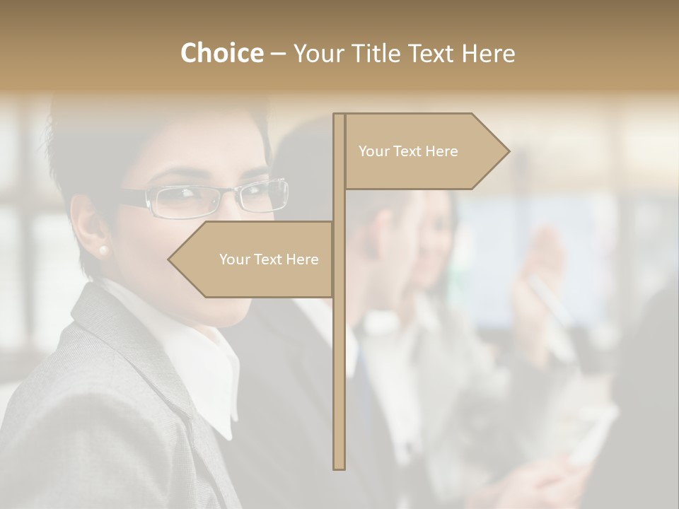 Businessman Smiling Working PowerPoint Template