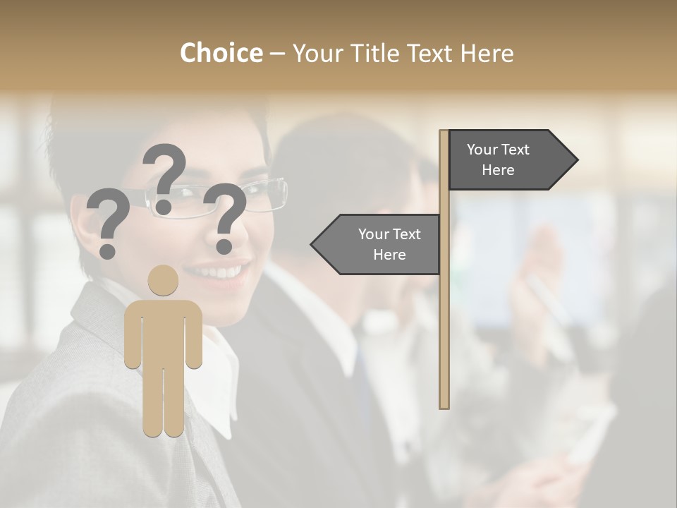 Businessman Smiling Working PowerPoint Template