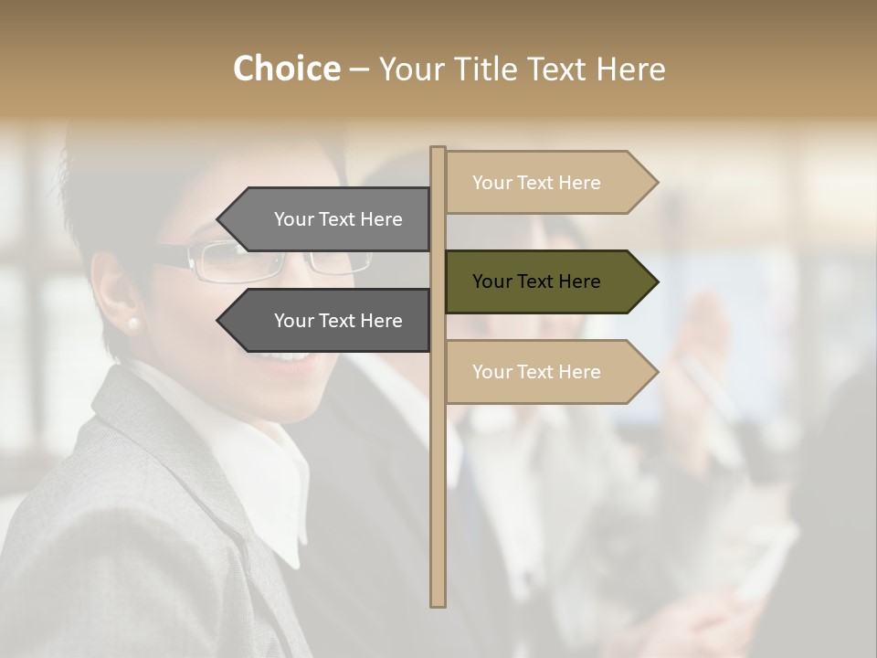 Businessman Smiling Working PowerPoint Template