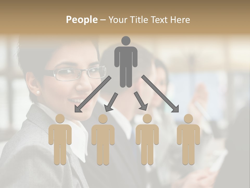 Businessman Smiling Working PowerPoint Template