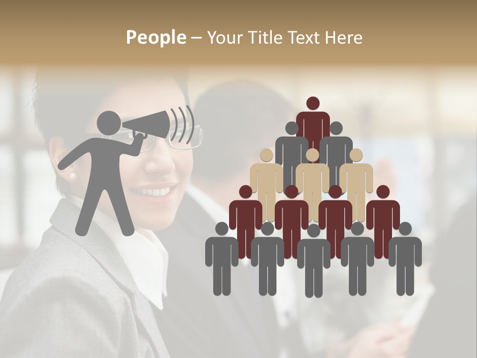 Businessman Smiling Working PowerPoint Template