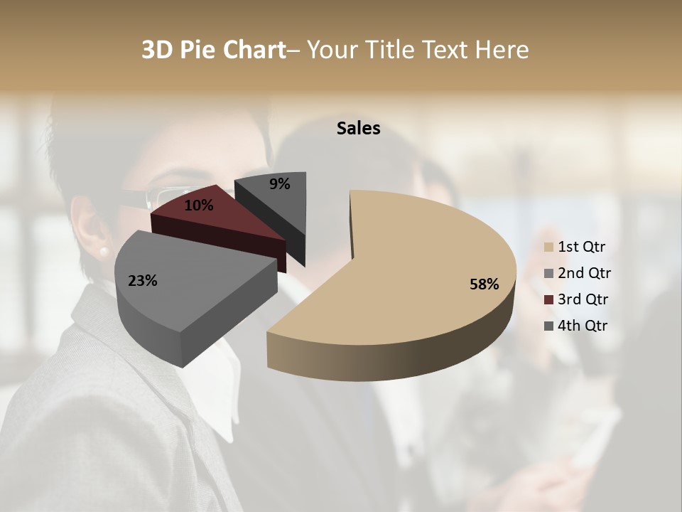 Businessman Smiling Working PowerPoint Template