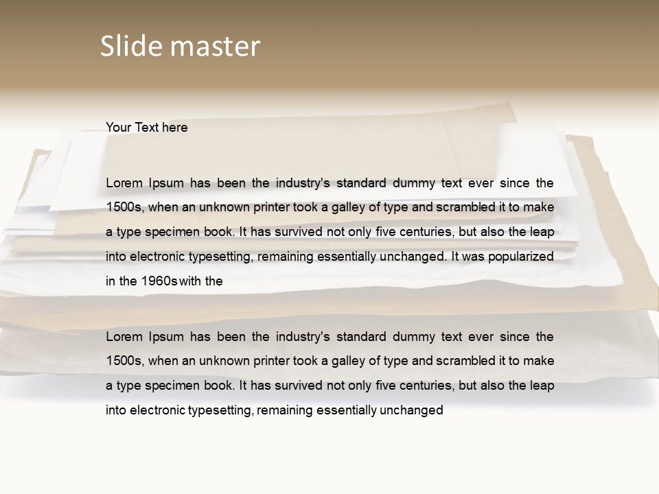 Correspondence White Background Blank PowerPoint Template