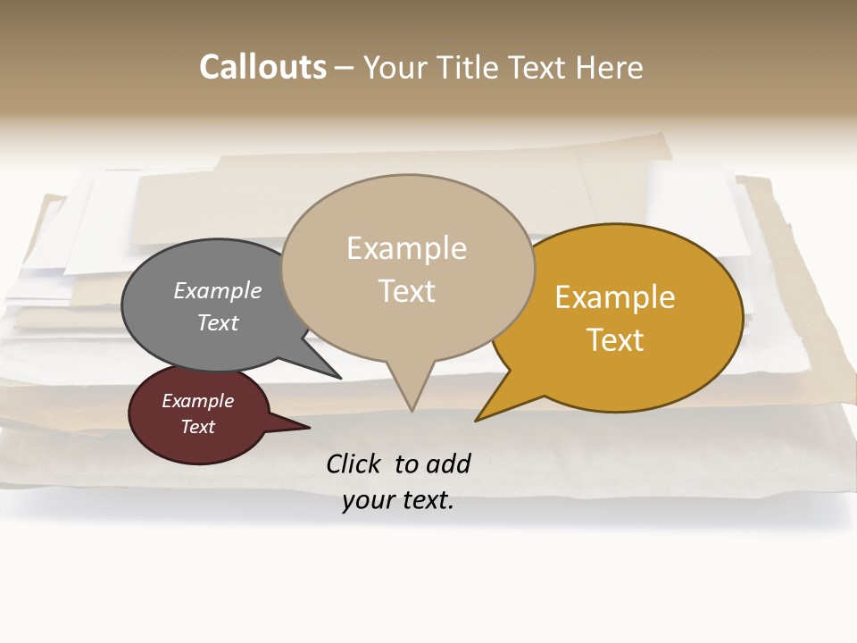 Correspondence White Background Blank PowerPoint Template