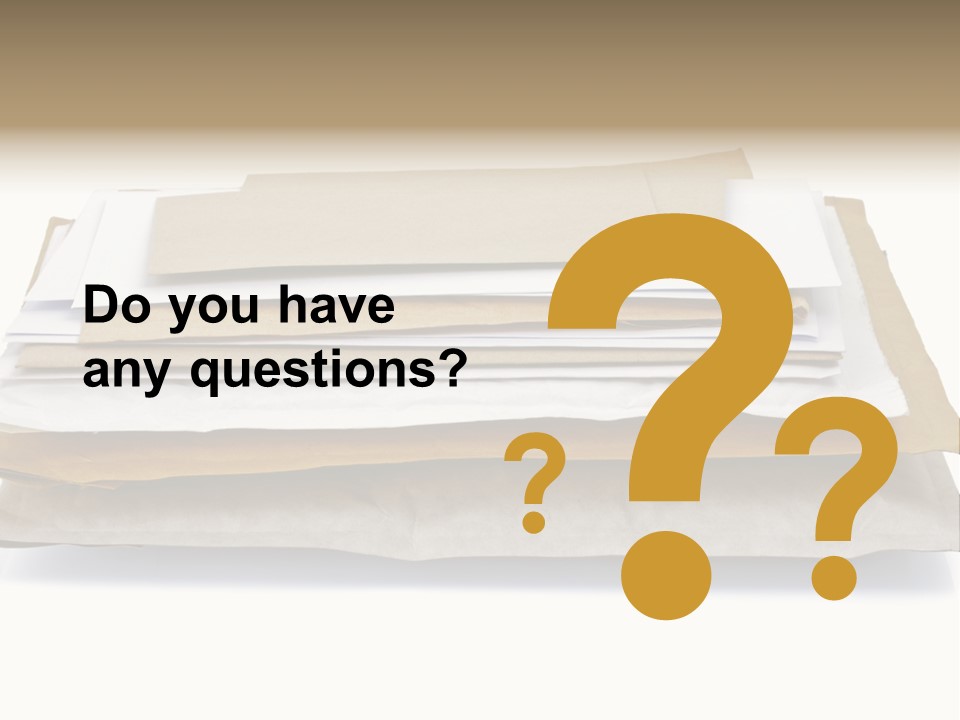 Correspondence White Background Blank PowerPoint Template