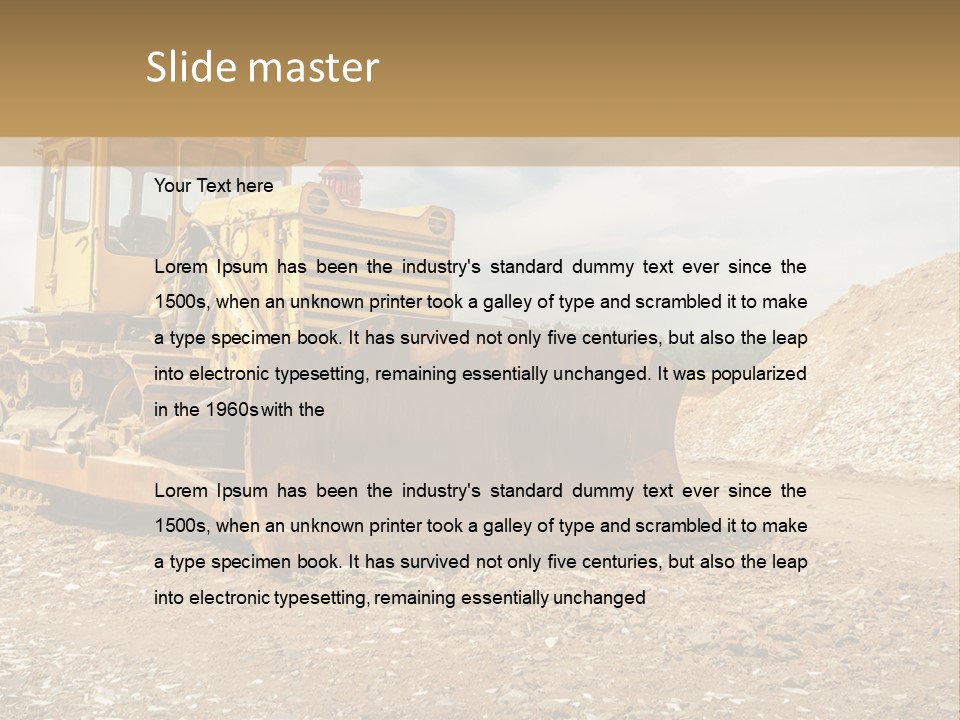 Quarry Power Machinery PowerPoint Template