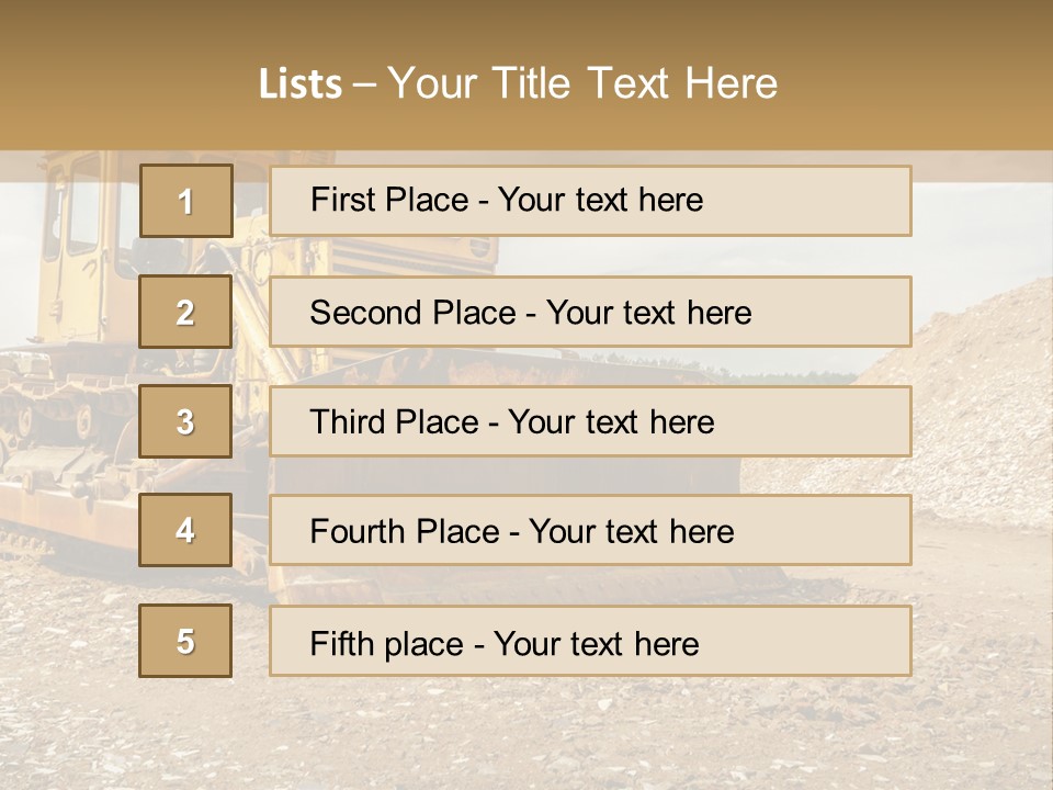 Quarry Power Machinery PowerPoint Template