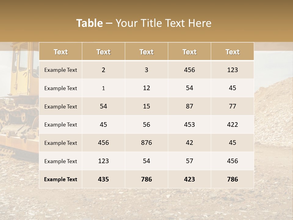 Quarry Power Machinery PowerPoint Template
