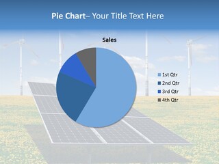 A Solar Panel With Wind Turbines In The Background PowerPoint Template