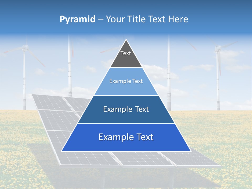 A Solar Panel With Wind Turbines In The Background PowerPoint Template