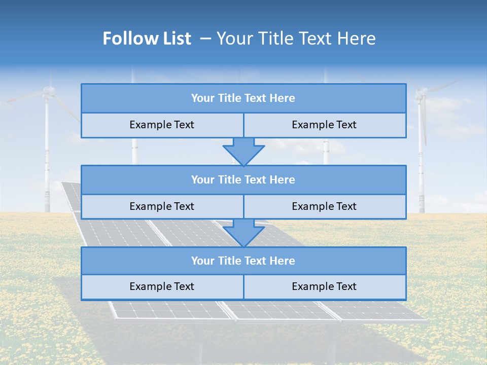 A Solar Panel With Wind Turbines In The Background PowerPoint Template