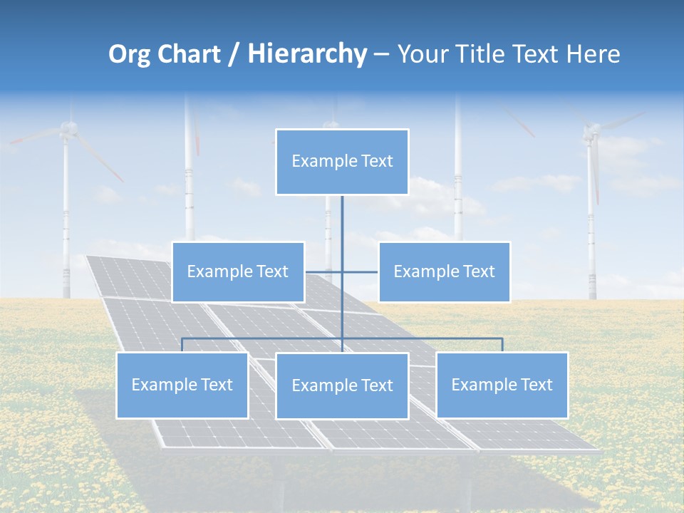 A Solar Panel With Wind Turbines In The Background PowerPoint Template