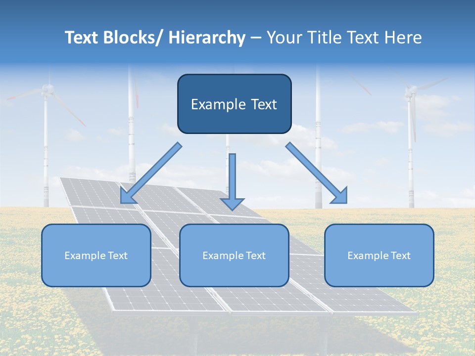 A Solar Panel With Wind Turbines In The Background PowerPoint Template